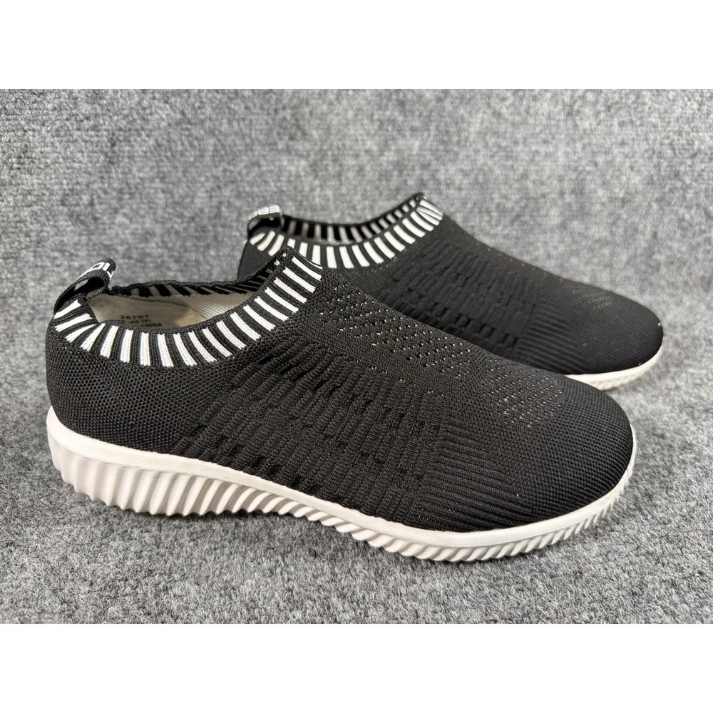 Tiosebon Womens Black Mesh Slip On Walking Shoes Sneakers Size 40 US 9 26701